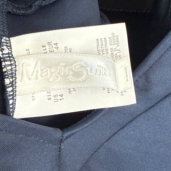 MagicSuit Miraclesuit Scuba Zipper Front One Piece Swimsuit Womens US 14 Blue - Picture 6 of 7